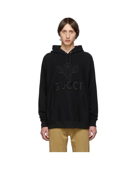 black gucci tennis hoodie|Gucci zip hoodie grey.